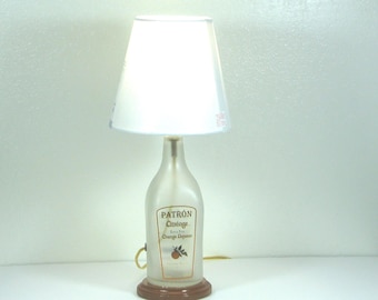 Patron Citronage Bottle Lamp: Upcycled Bar Decor with Shade