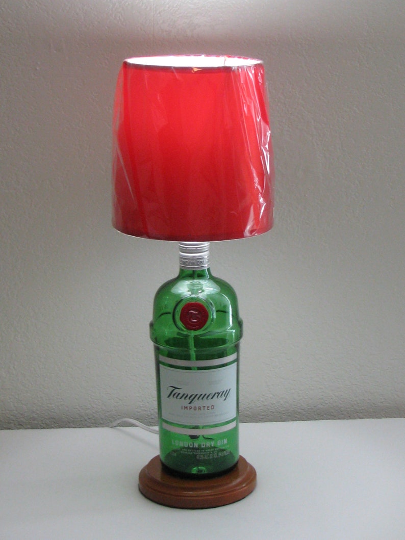 Tanqueray Gin Bottle Lamp / Liquor Bottle Lamp With Shade / Etsy