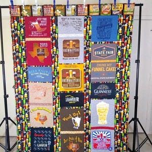 Edredón de camiseta de cerveza: tamaño individual, festival del maestro cervecero, decoración de cueva de hombre