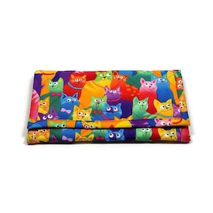 Cartera de gato acolchada para mujer, de tela suave, con tres pliegues y bolsillo con cremallera, hecha a mano, ideal como regalo de cumpleaños o día de la madre para amantes de los gatos.