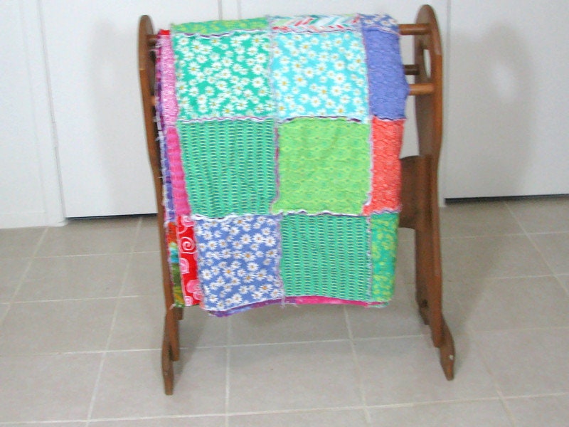 Rag Quilt Full/double Size Rag Quilt Floral Quilt Shabby Chic Etsy