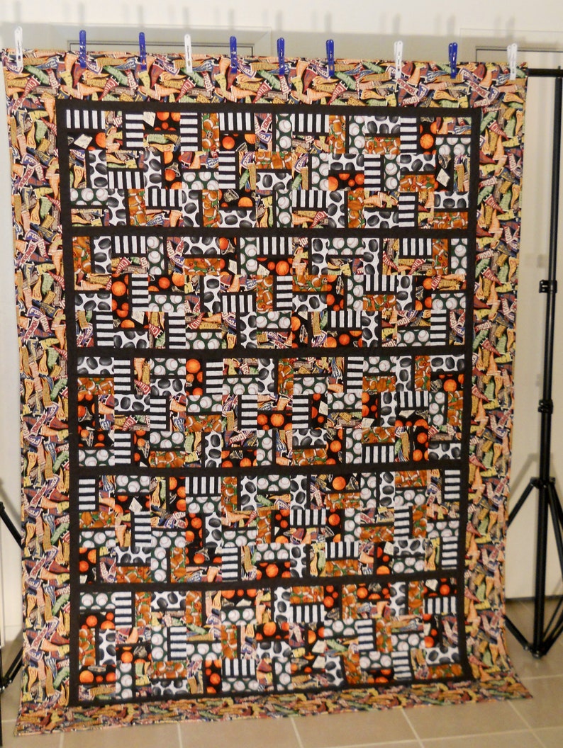 Twin Bed Quilt Sports Fan Quilt Twin Sports Bedding Etsy