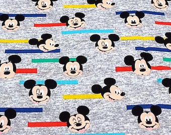 1 werf - Mickey Mouse-stof met gespreide streep - door SpringsCreative - katoenstof