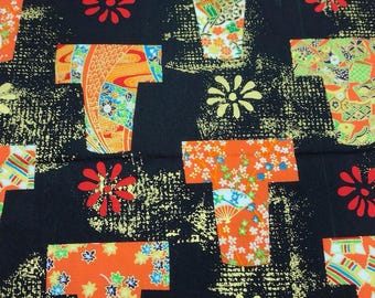 Katoenen quiltstof met kimonoprint