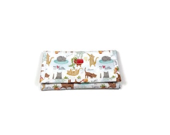 Cats At Home Wallet Quilted Women's Wallet Trifold Soft Fabric Wallet Zipper Pocket Handmade Cat Lover's Gift