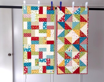 Set of 2 Christmas Table Runners: Modern Merry & Bright Handmade Decor