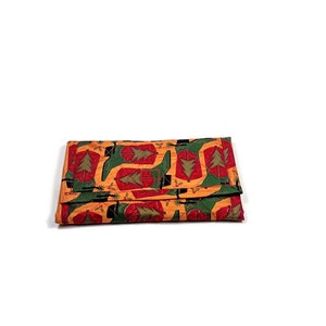 Botas de carteira de Natal Carteira acolchoada Carteira tripla feminina Tecido macio Bolso com zíper feito à mão