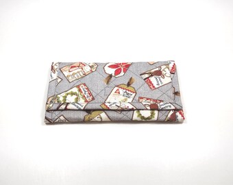 Christmas Wallet Quilted Soft Fabric Trifold Women's Handmade Zipper Pocket