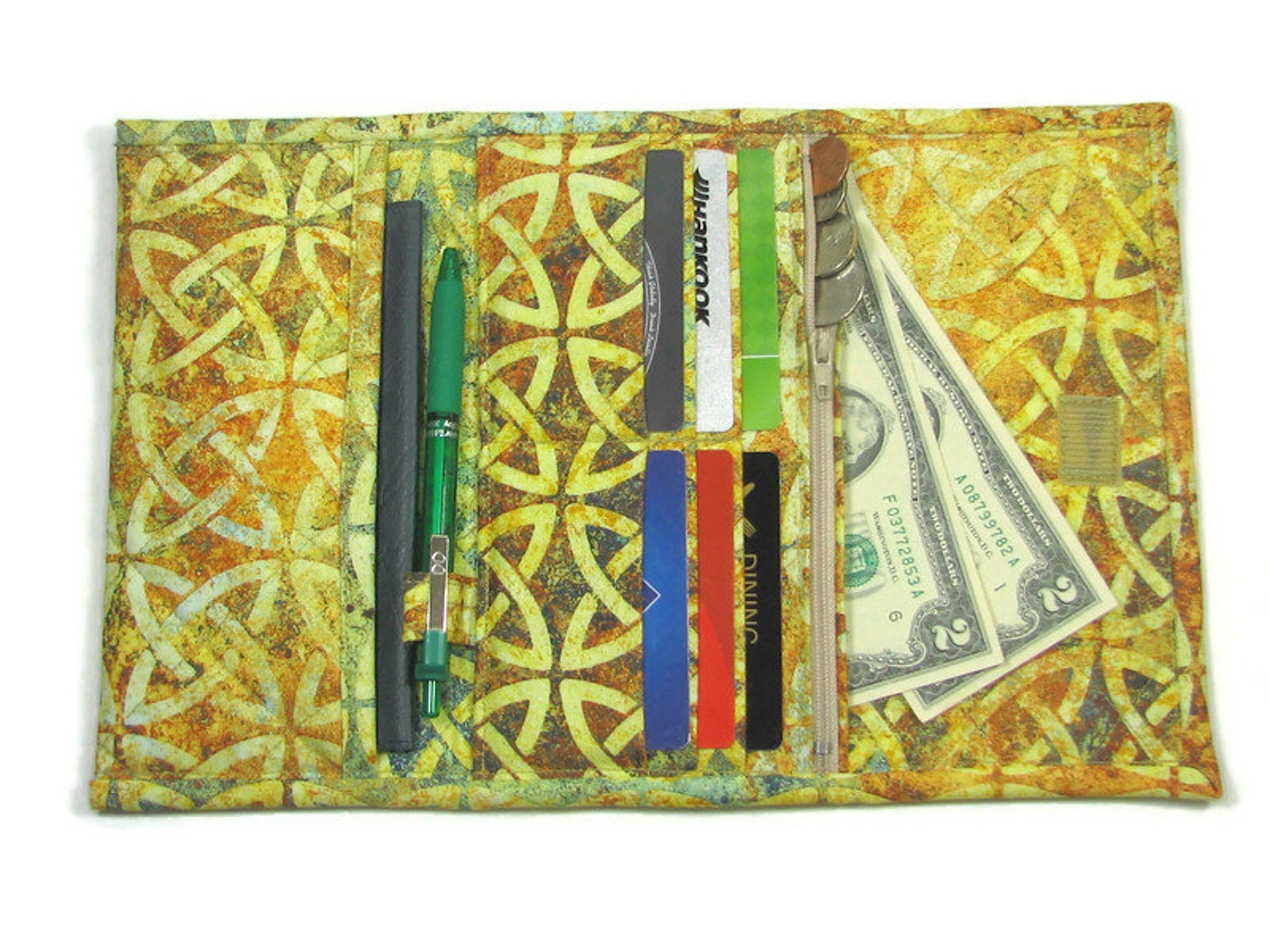 Celtic Knot Wallet Quilted Women's Gold Wallet Trifold Etsy