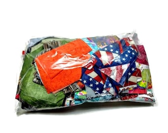 Quilters stoffen afvalzak #3 - katoenen zak van 2 pound - mix van kleuren en prints