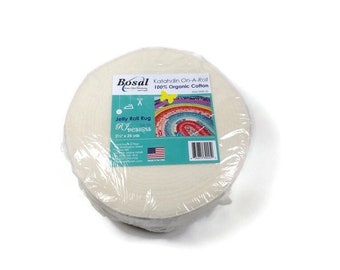 Jelly Roll Rug Batting 100% organic cotton Katahdin On A Roll by Bosal