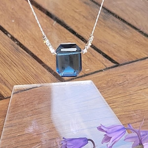 London Blue Topaz Gemstone Pendant in Sterling Silver | Handmade Jewelry