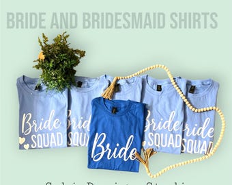 Bride Squad T-Shirts, Bachelorette Party Shirts, Wedding Party Tees, customized bride squad shirts, bridal shower shirts, bridal shower gift