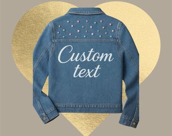 Custom Denim Bride Jacket, Personalized Wedding jacket | bridal shower denim jacket |customized denim jackets| wedding gift for brides|