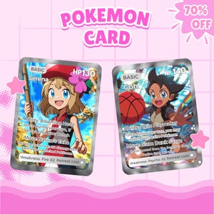 Carte dresseur Pokémon, carte Pokémon personnalisée, cadeau personnalisé pour anniversaire, anniversaire de mariage, cadeau Pokémon, Pokémon animal de compagnie personnalisé, pochette Pokémon TGC