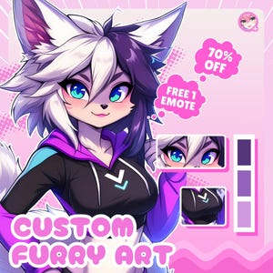 Furry Art Commission | Custom Pfp Headshot Anime Furry Profile Picture | Furry Icon Sketch | Fursona Commission | Anime Furry