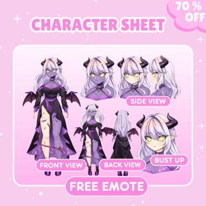Custom Character Reference Sheet For Your Avatar | Custom Reference Sheet | Anime Reference Sheet | Character Sheet | Vtuber Reference Sheet