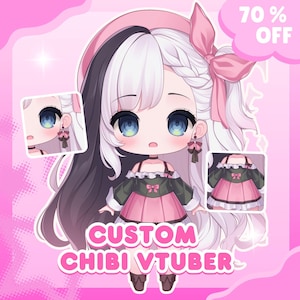 CUSTOM CHIBI VTUBER | Benutzerdefiniertes Vtuber Modell, live2d model, Vtuber Design, Vtuber Charakter, Anime Art, Anime Charakter