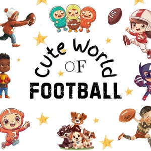 Clipart, clipart, football, automne, mignon, costume, NFL, super, héros, star, trophée, beau, carte de voeux, PNG, journal, usage Commercial