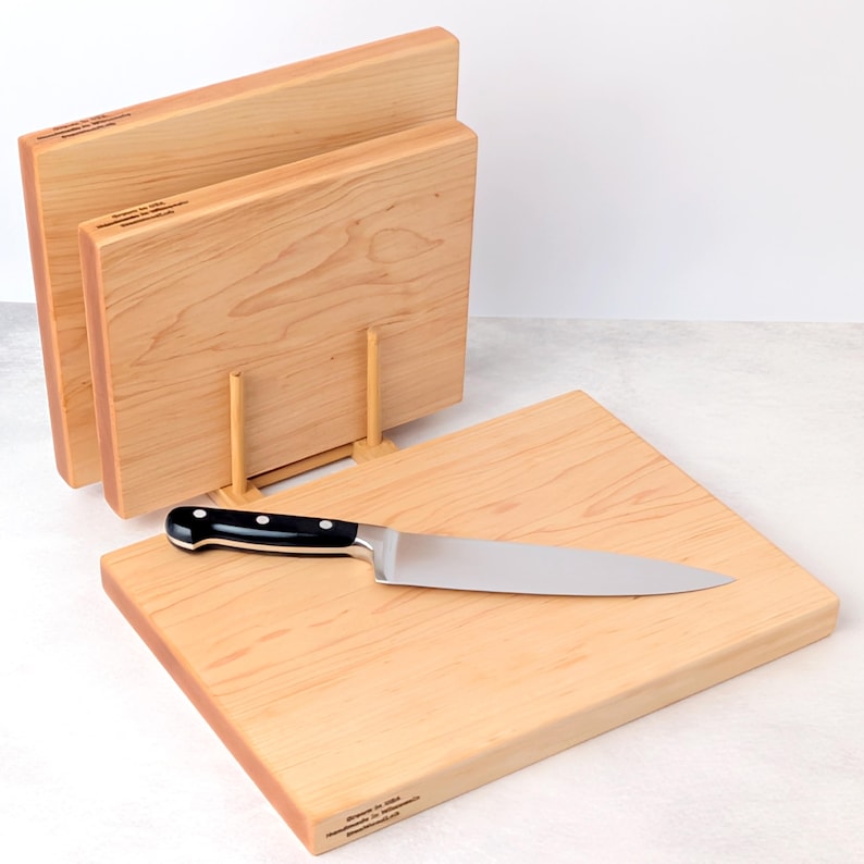 Maple Cutting Board Set of 3, One Piece Solid Hard Maple, No Glue bild 9