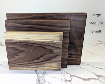 Black Walnut Cutting Board, No Glue One Piece Solid Wood Board, Large Medium Small Wooden Chopping Board, Cheese Board Gift