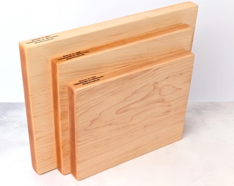 Maple Cutting Board Set of 3, One Piece Solid Hard Maple, No Glue