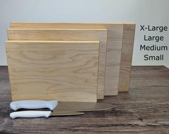 Maple Cutting Board – One Piece Solid Hardwood (No Glue), Thick Handmade Kitchen Board, Made in USA, Available in 4 Sizes