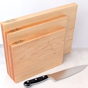 Maple Cutting Board Set of 3, One Piece Solid Hard Maple, No Glue bild 4