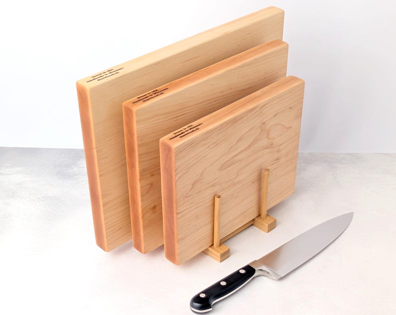 Maple Cutting Board Set of 3, One Piece Solid Hard Maple, No Glue bild 6