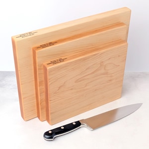 Maple Cutting Board Set of 3, One Piece Solid Hard Maple, No Glue bild 3