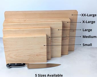 Maple Cutting Board – One Piece Solid Hardwood (No Glue), Thick Handmade Kitchen Board, Made in USA, Available in 4 Sizes