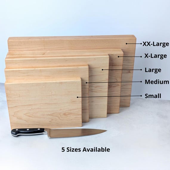 Maple Cutting Board – One Piece Solid Hardwood (No Glue), Thick Handmade Kitchen Board, Made in USA, Available in 4 Sizes