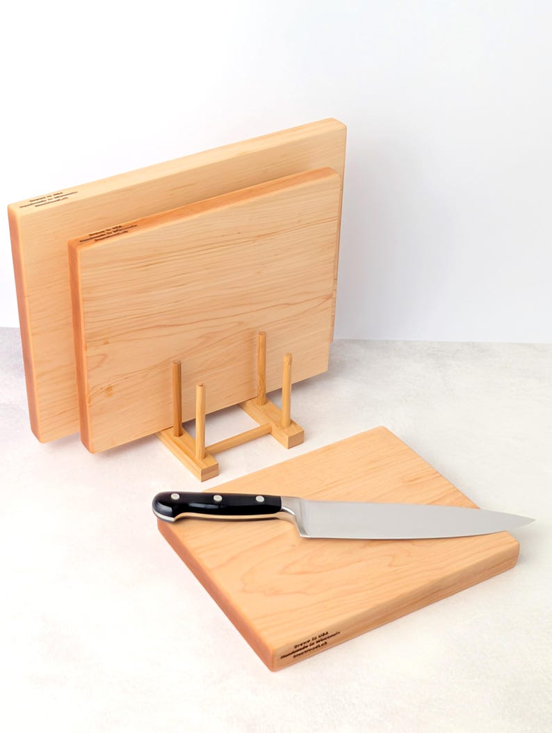 Maple Cutting Board Set of 3, One Piece Solid Hard Maple, No Glue bild 7