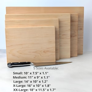 Maple Cutting Board – One Piece Solid Hardwood (No Glue), Thick Handmade Kitchen Board, Made in USA, Available in 4 Sizes afbeelding 2