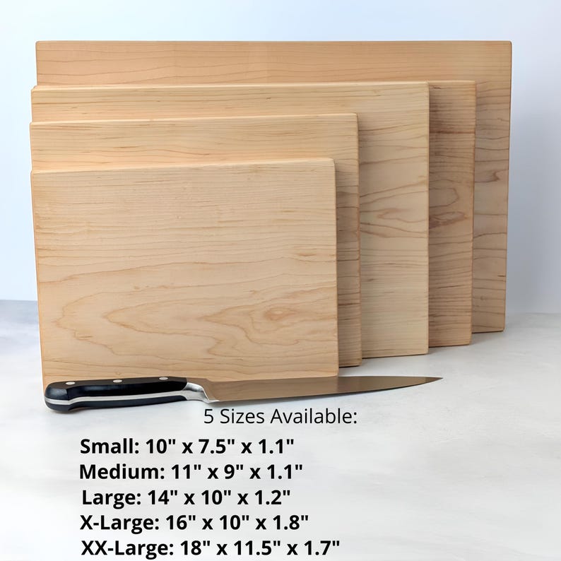 Maple Cutting Board – One Piece Solid Hardwood (No Glue), Thick Handmade Kitchen Board, Made in USA, Available in 4 Sizes afbeelding 2