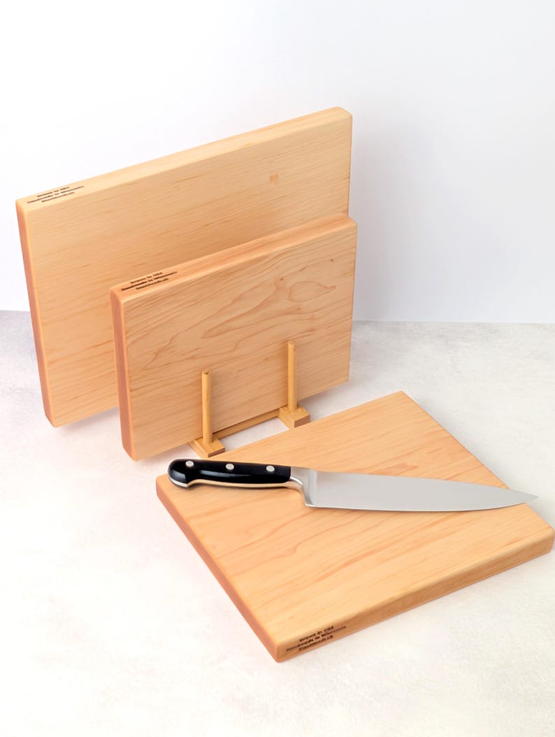 Maple Cutting Board Set of 3, One Piece Solid Hard Maple, No Glue bild 8