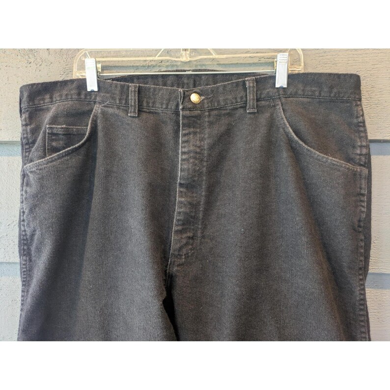 Vintage Wrangler Jeans Herren 42x30 Grau Relaxed Straight Denim Charcoal Wash USA Bild 2