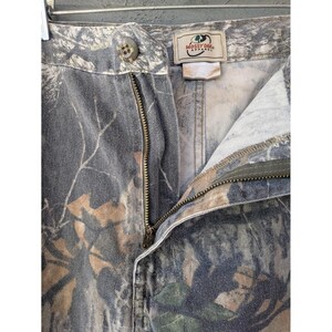 Pantaloni vintage Mossy Oak da uomo, taglia 42x32, in tela mimetica, vestibilità comoda, ideali per la caccia, stile anni '90. immagine 3