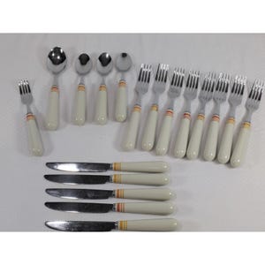 RLL Ralph Lauren Stainless Flatware Set Orange Cutlery Vintage Retro