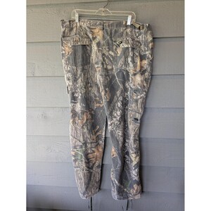 Pantaloni vintage Mossy Oak da uomo, taglia 42x32, in tela mimetica, vestibilità comoda, ideali per la caccia, stile anni '90. immagine 5