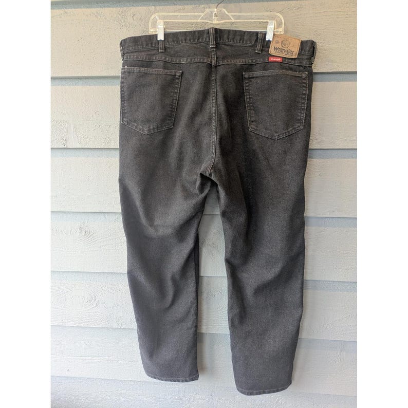 Vintage Wrangler Jeans Herren 42x30 Grau Relaxed Straight Denim Charcoal Wash USA Bild 6