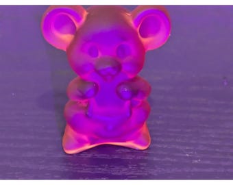 ヴィンテージ ピンク オレンジ スラグ マウス ボイド ガラス製置物 動物 ホームデコレーション 光る
