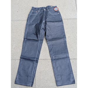 VTG Reactor Jeans Mens 32x34 Blue Straight Leg Denim Volt PVC Coated Y2K Skater