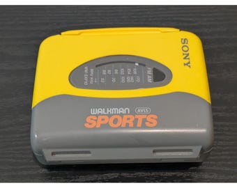 Vintage Sony WM-SXF10 Walkman Sports Yellow AM/FM Cassette Player Radio