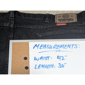 Vintage Wrangler Jeans Herren 42x30 Grau Relaxed Straight Denim Charcoal Wash USA Bild 8