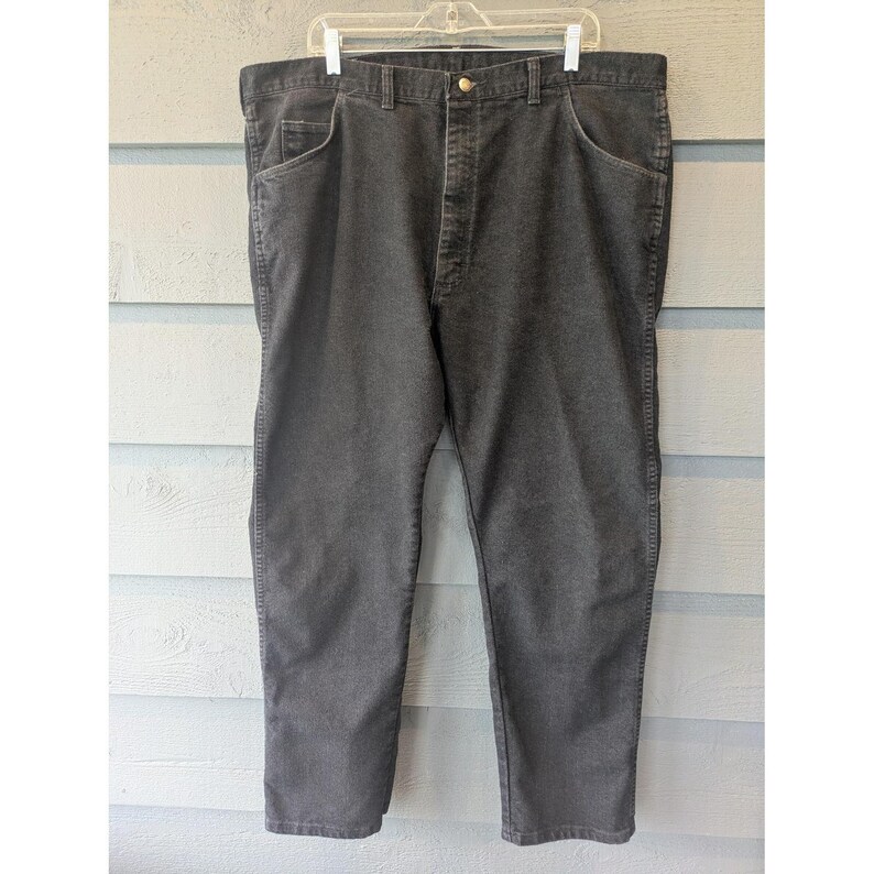 Vintage Wrangler Jeans Herren 42x30 Grau Relaxed Straight Denim Charcoal Wash USA Bild 1