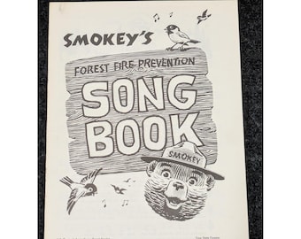 Vintage 1971 Smokey Bear Waldbrandverhütung Songbuch Softcover US Forestry