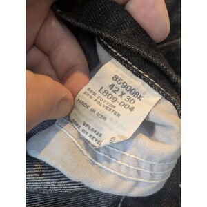 Vintage Wrangler Jeans Herren 42x30 Grau Relaxed Straight Denim Charcoal Wash USA Bild 4