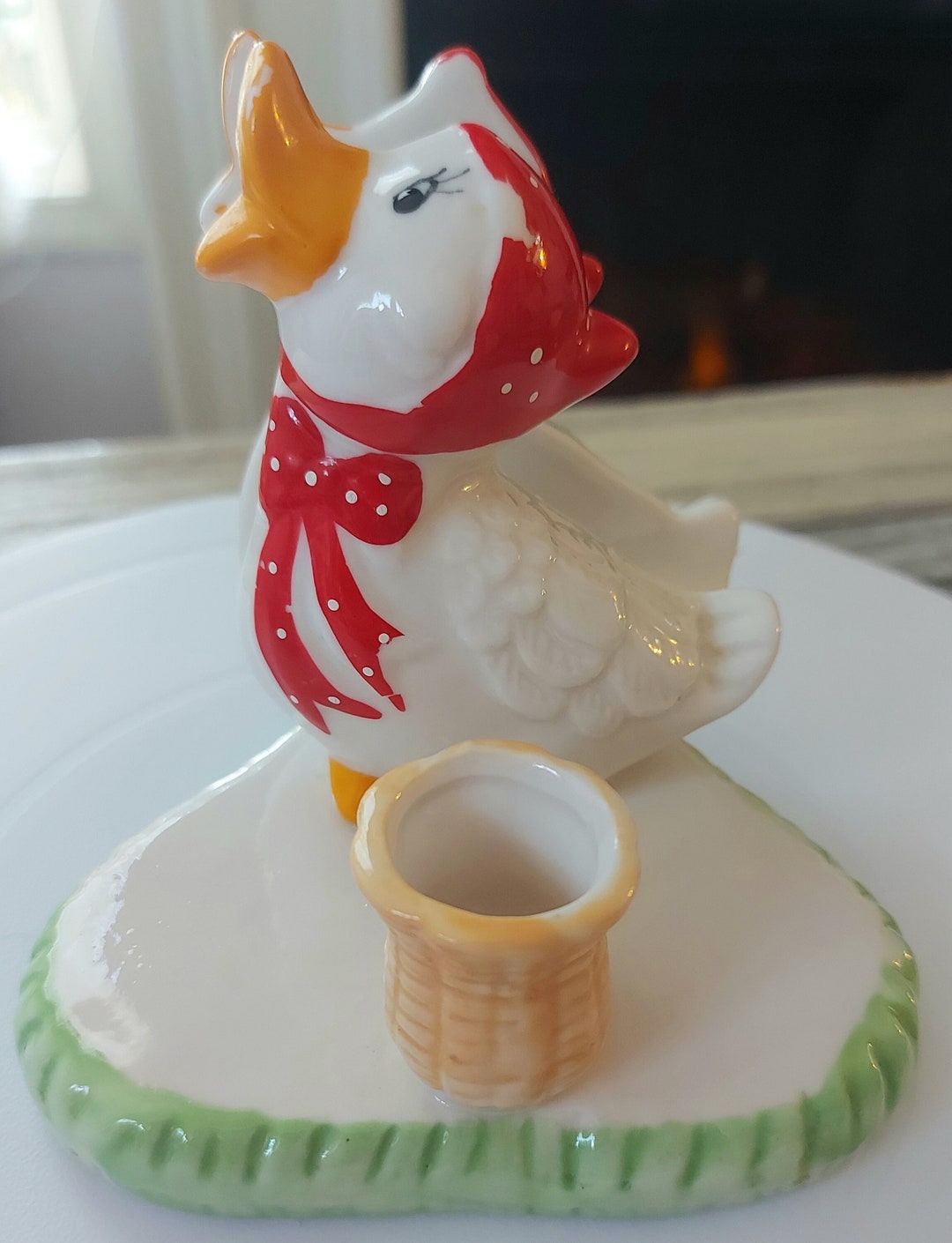 Vintage Made in Japan Duck Goose Napkin and Toothpick Holder