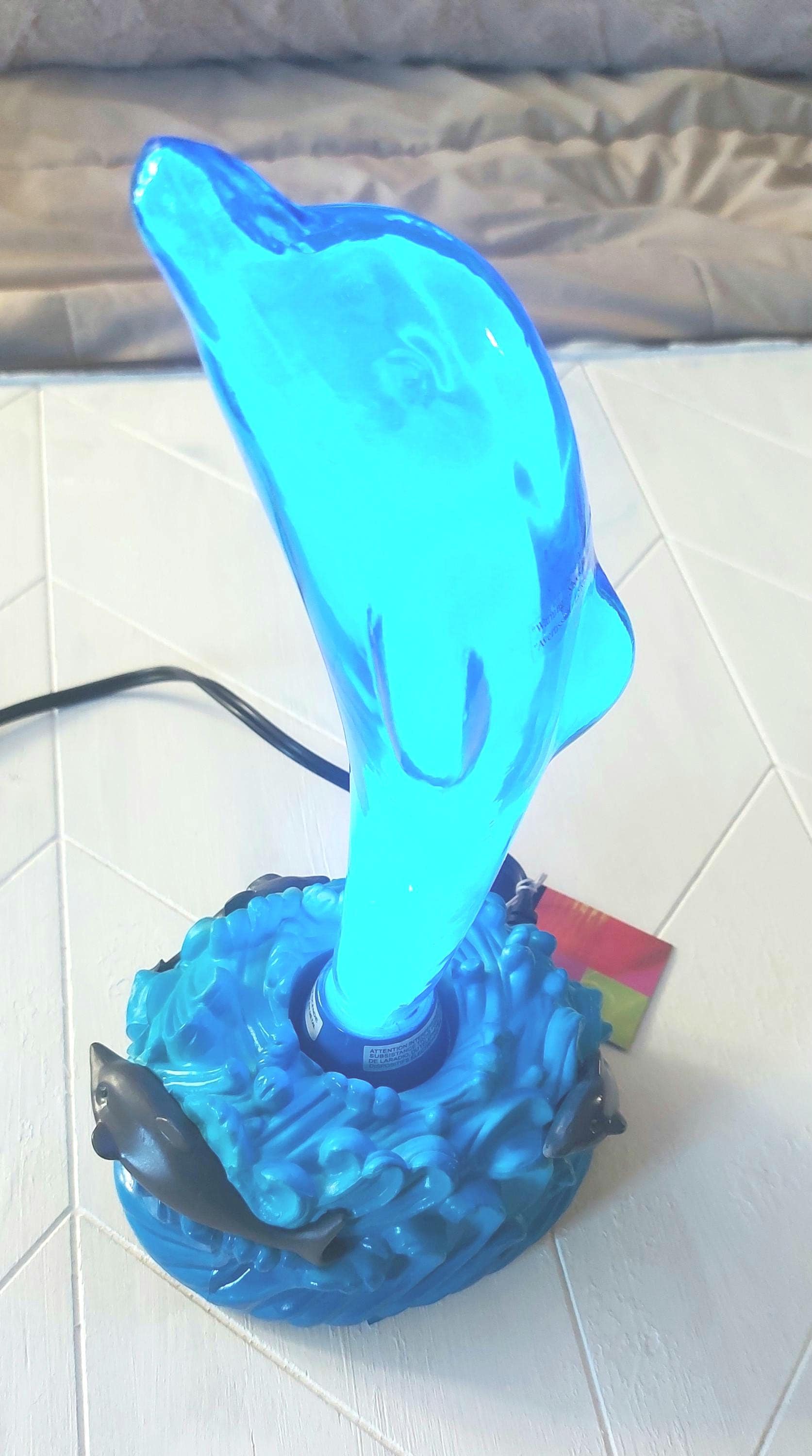Vintage Lumisource Electra Blue Mini Dolphin Motion Lamp Plasma